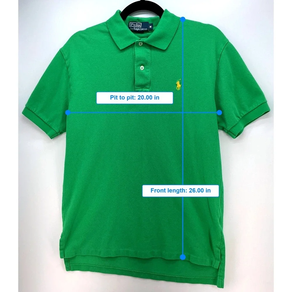 Polo Ralph Lauren Kelly Green Polo Yellow Pony Sz‎ M Classic Preppy Ivy League